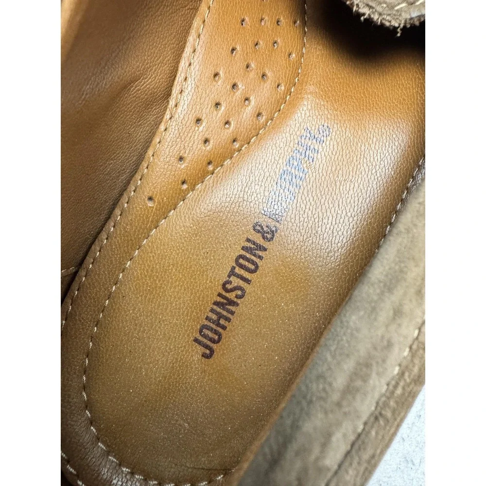 Johnston & Murphy Shoes Mens Size 10.5 M Brown Nubuck Penny Loafers Slip On